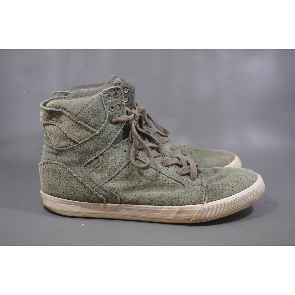 Supra Muska 001 Skytop Men’s Size 11 Canvas Hi Top Skate Shoes Olive Green Y2k